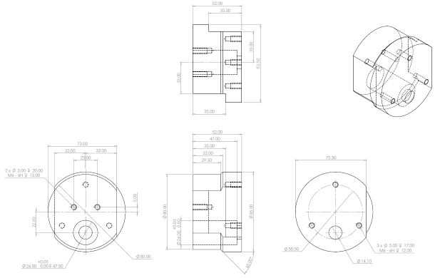 17mm Ring End Rotation Block-r50